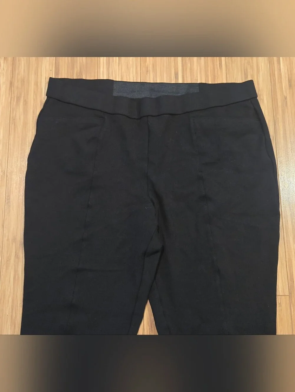 Ann Klein Black Stretch-Twill Pants